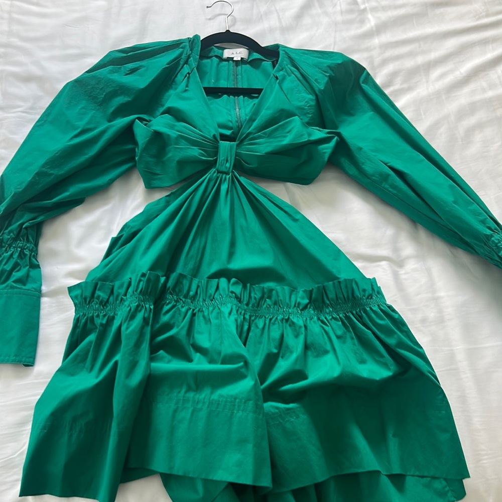 ALC Cutout Green and Fun Mini Dress